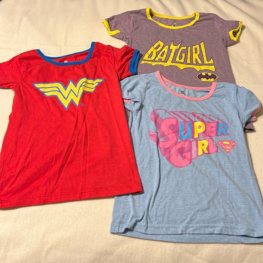 Three DC Justice league t shirts